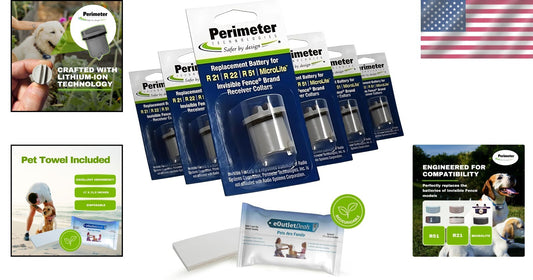 Lightweight 6-Pack Cr123a Invisible Fence Batteries & Water-Resistant Pet Towels