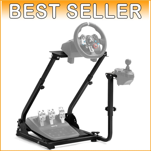 Adjustable Racing Steering Wheel Stand with Shifter Mount - Space-Saving Design