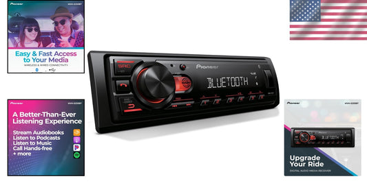 Mechless 50W Bluetooth Car Stereo with Hands-Free Calling & USB Media Options