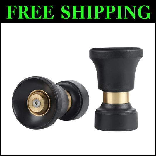 Versatile 2-Pack Brass Hose Nozzles - Ideal for Cleaning & Watering Tasks