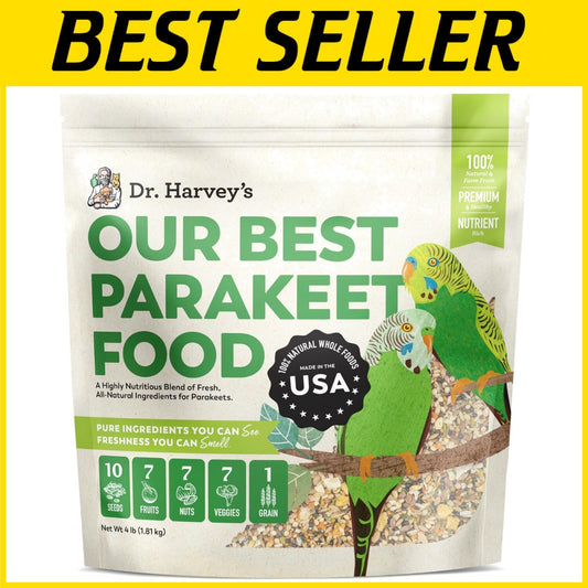 Nutritious Natural Bird Feed: 4 lb Mix of Seeds, Nuts, and Fruits for Parakeets