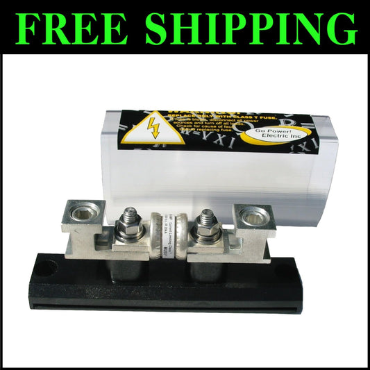 Durable Black Class T 400 Amp Fuse Block for Inverters - Bolt-On Mount