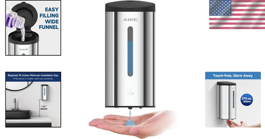 Premium 27oz Soap Dispenser with Infrared Motion Sensor - Stainless Steel Finish