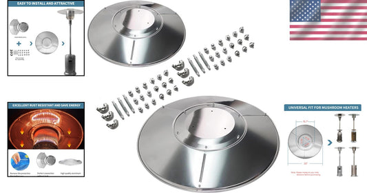 Durable Outdoor Heater Reflector Shields - 2 Universal Fit for Propane Heaters