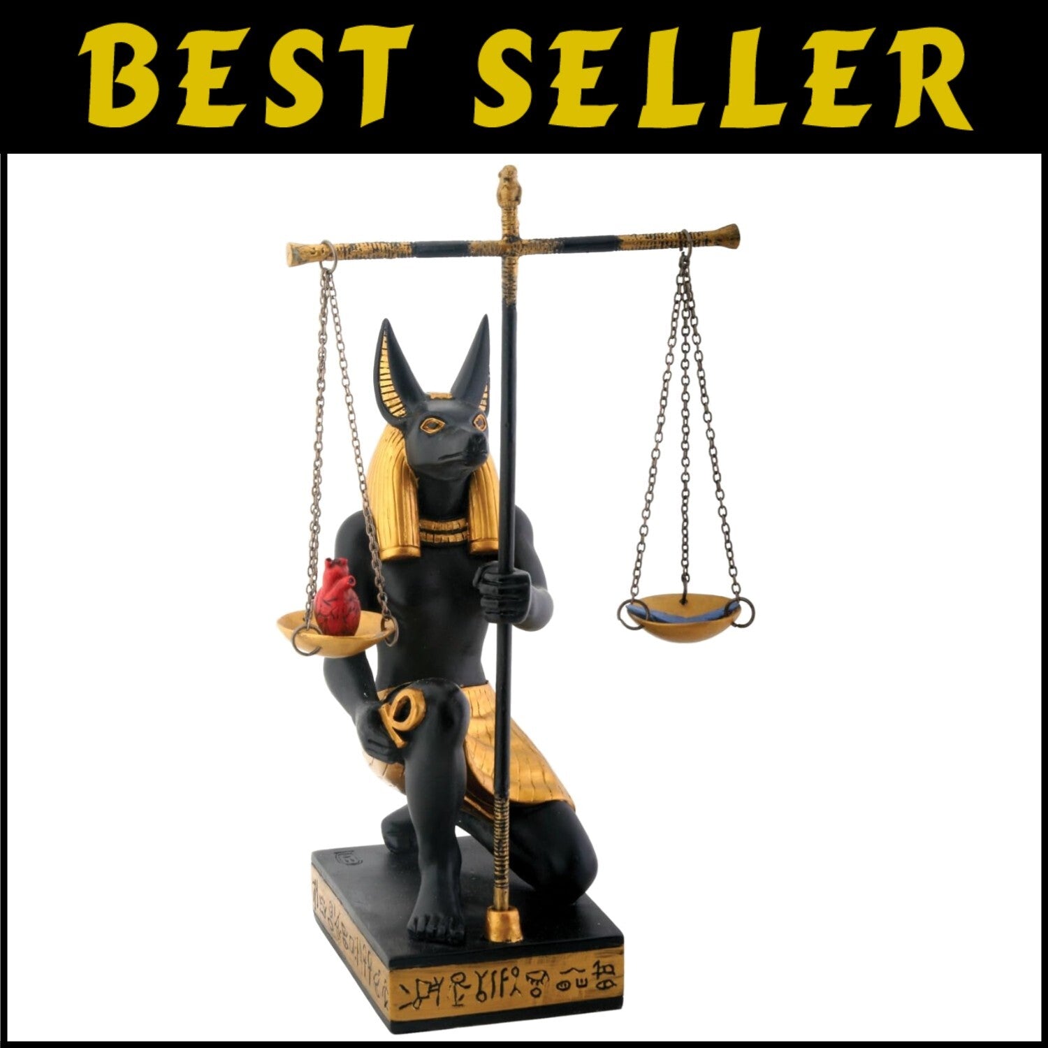 Unique Black and Gold Anubis Egyptian Statuette - Symbol of Justice and Balance
