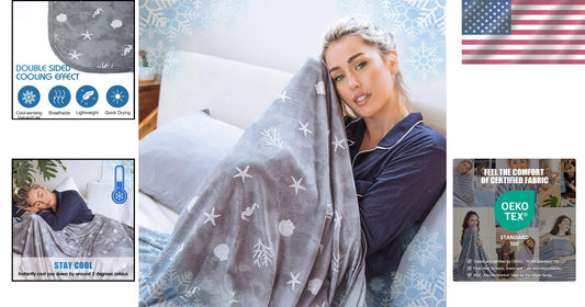 Breathable Double-Sided Cooling Blanket - 60”x90” for Night Sweats & Hot Weather