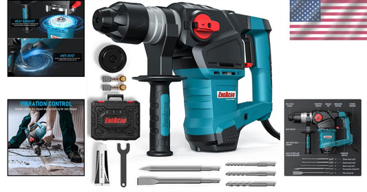 12.5 Amp Heavy Duty Rotary Hammer Drill – 3 Functions with Vibration Control