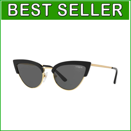 Trendy Cat Eye Sunglasses with Black Frame & Grey Non-Polarized Lenses, 55mm