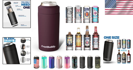 20x Colder Insulated Can Cooler - Pinot Noir Color, Fits Regular & Slim Bottles