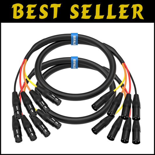 Versatile 4-Channel XLR Snake Cables 3.3FT Pair - Noise-Free Transmission
