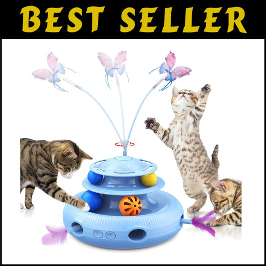 Smart Standby 4-in-1 Cat Toy with Feather Wand: Ultimate Feline Entertainment