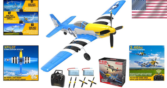 Beginner-Friendly RC Plane with 3 Modes & Stabilization - 12 Minute Flight Time