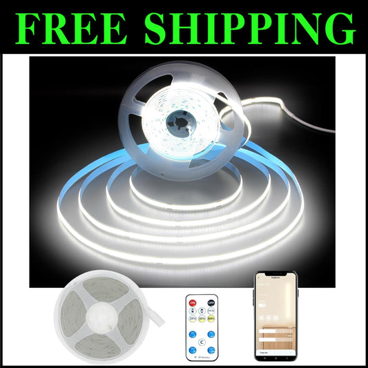 Super Bright 3200 LED COB Tape Light - 6500K Indoor Lighting with Remote Control