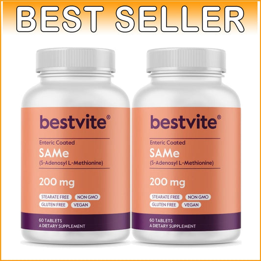 Advanced SAM-e 200mg Formula - 120 Vegan Tablets for Enhanced Wellbeing