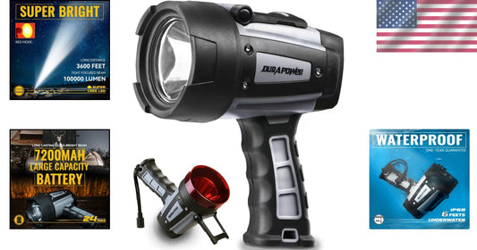 Portable Waterproof 10000 Lumen Spotlight with Built-in Stand for Camping