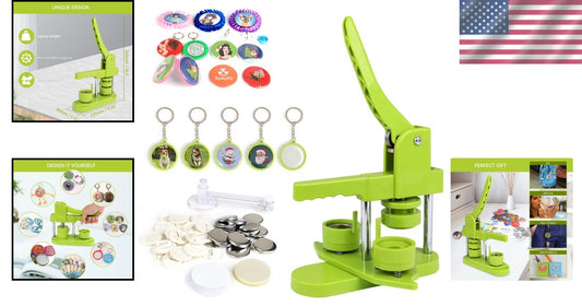 DIY-Friendly Button Maker Machine - 300 Pieces/Hour with 405 Button Supplies