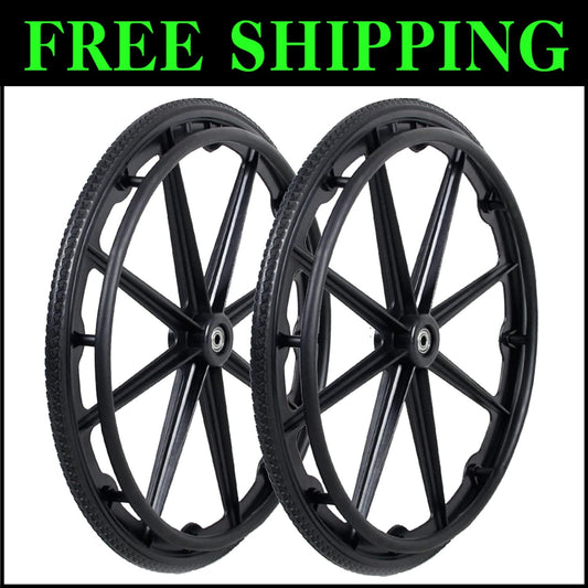 Puncture-Resistant 24x1 Wheelchair Rear Wheel Assembly for Self-Propelled Models
