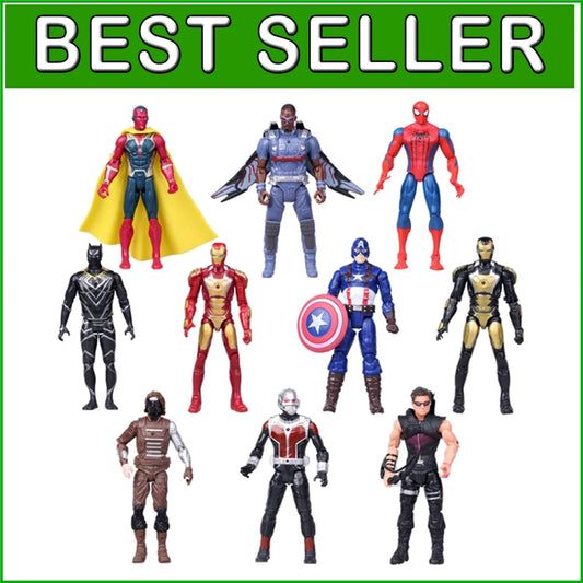 Vibrant Super Hero Collectible Figures: Set of 10 Action Figures, 6.7-Inch