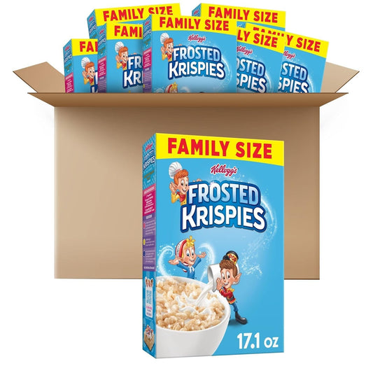 Healthy Fat-Free Frosted Krispies Breakfast Cereal - 8 Boxes of Crunchy Fun