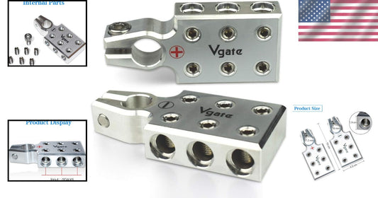 Corrosion-Resistant 1/0 AWG Lead-Acid Battery Clamps - Positive & Negative Pair