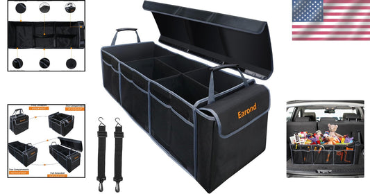 Premium Car Trunk Organizer with Lid - Lightweight & Functional for Safe Travel