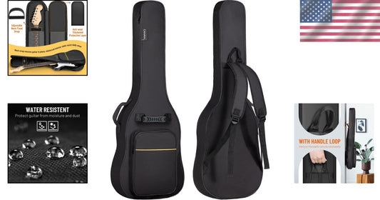 Durable 40.9'' Electric Guitar Case with Neck Fixing Strap and Padded Protection