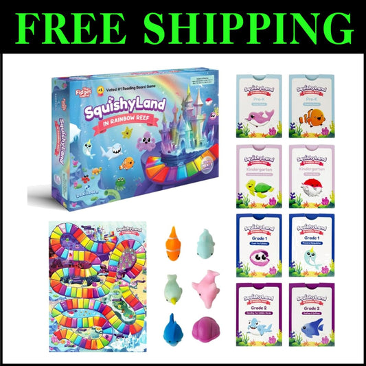 Rainbow Reef Educational Phonics Game with Mochi Squishy Toys - Fun for Kids!