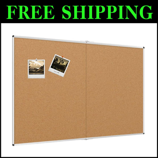 Self-Healing Corkboard 60" x 36" with Elegant Silver Frame - Multi-Use Design