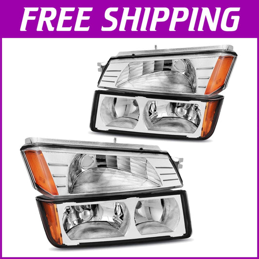 Chevy Avalanche Headlights with Chrome Housing & Enhanced Visibility - 2002-2006