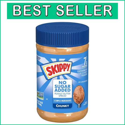 Chunky Peanut Butter Spread No Sugar Added - 12 Pack of 16 Ounce Jars