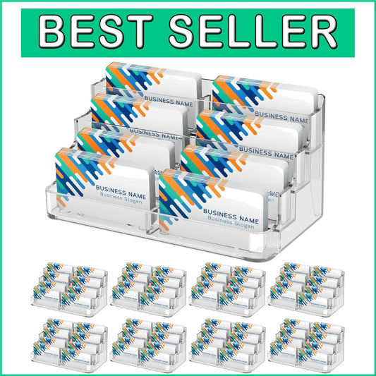 Elevate Your Desk with a Polished 8-Pack Acrylic Business Card Display Holder