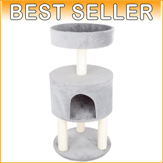 Deluxe Cat Tower with 4-Tier Levels, Plush Napping Spot, and Scratching Posts
