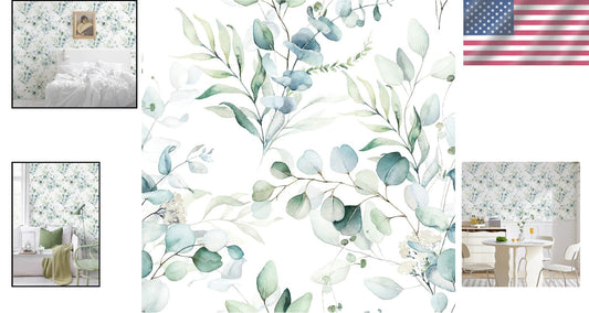Transform Your Space with Eucalyptus Floral Peel and Stick Wallpaper 48.5 sq ft