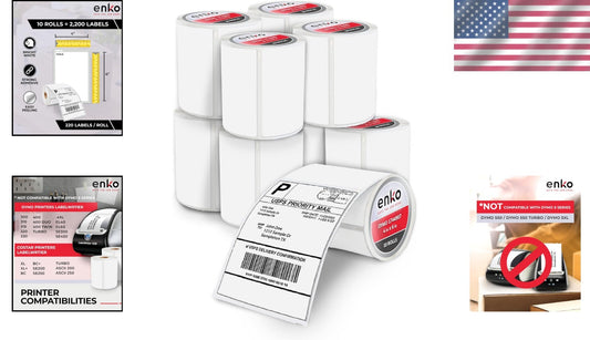 Eco-Friendly 4x6 Blank Shipping Labels - Compatible with Dymo & Zebra Printers