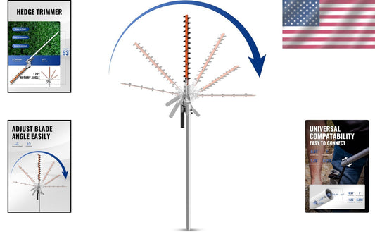 16-Inch Heavy-Duty Gas-Powered Hedge Trimmer Attachment with Articulating Head