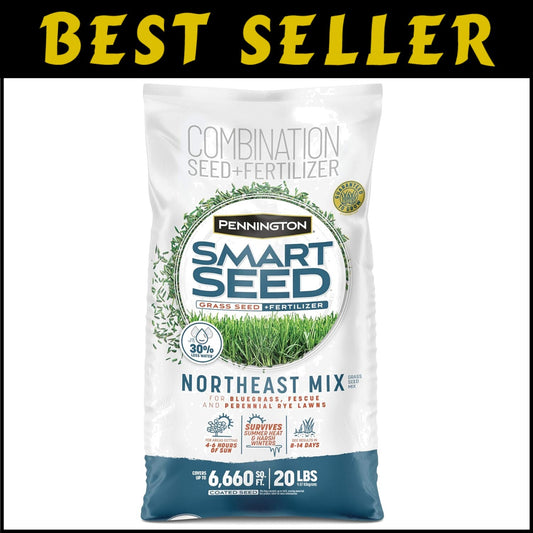 Premium 20 lb Smart Seed Mix: Kentucky Bluegrass & Ryegrass for Northeast Lawns