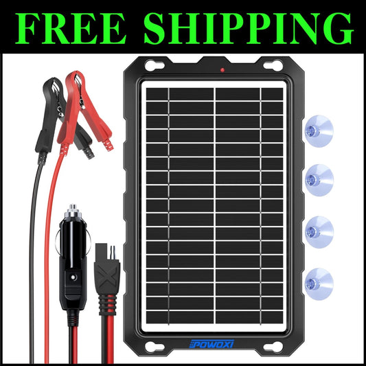 Eco-Friendly 9W Waterproof Solar Charger for 12V Power Systems - Easy Install