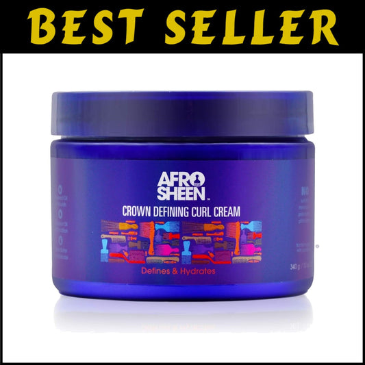 Hydrating Crown Curl Cream, 12 Oz - Shea Butter & Coconut Oil for Defined Curls
