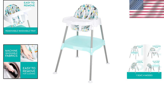 Multi-Use 4-in-1 Eat & Grow High Chair - Safe, Portable & Machine Washable