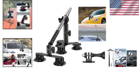 Complete Suction Car Mount Kit for Insta360 & GoPro - Ideal for Vlog Adventures