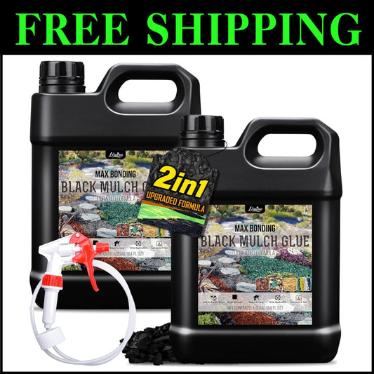 1 Gallon Black Mulch Stabilizer - Strong Adhesive for Landscaping & Garden Needs