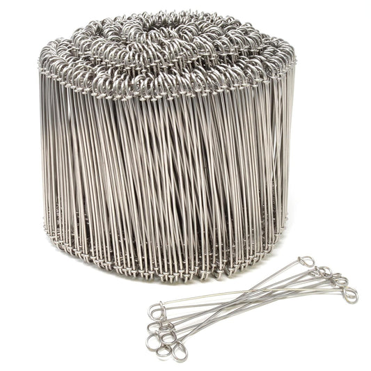 1000 Pack of 6" 16-Gauge Stainless Steel Double Loop Tie Wire for Professionals