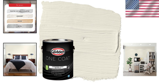 1 Gallon Off White Acrylic Paint + Primer in Flat Finish for Stylish Interiors