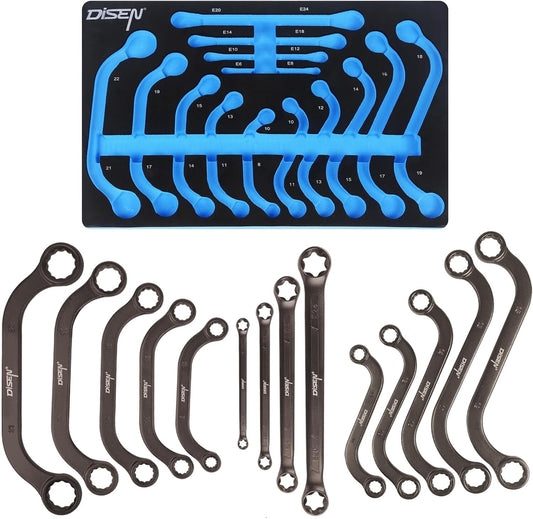 14-Piece Chrome Vanadium Wrench Set with EVA Organizer for Ultimate Versatility