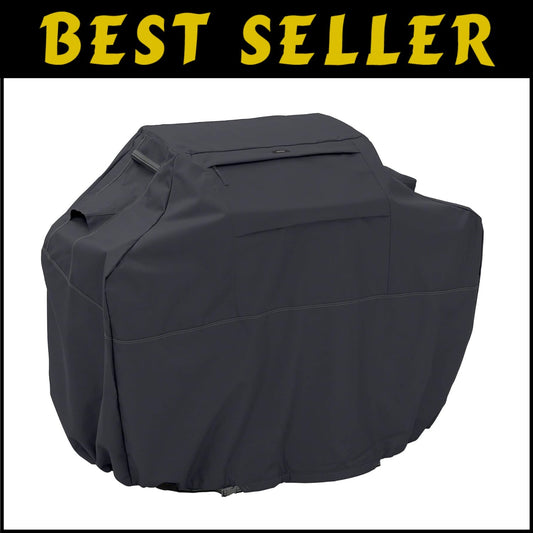 Premium Black BBQ Grill Cover 58"L - Weather-Resistant with Two-Year Warranty