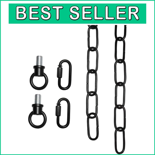 Adjustable 20FT Black Pendant Light Fixture Chains - 65 lbs Capacity, 2 Pack