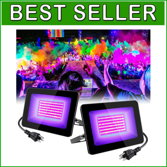 2 Pack 30W Waterproof UV Black Lights with Adjustable 180° Design for Parties
