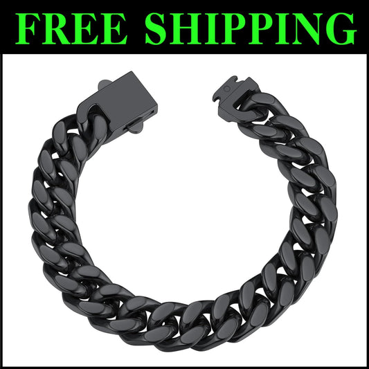 Chunky Stainless Steel Cuban Link Bracelet, 5mm-14mm Widths, Gift Box Included