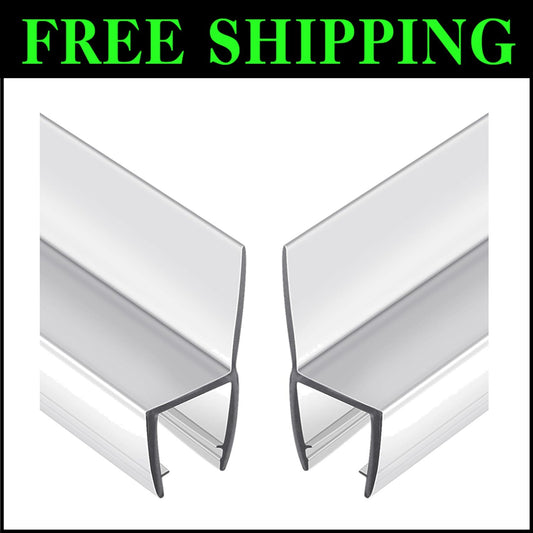 Easy-Install Frameless Shower Door Seal: 78" Long Silicone Strips for 1/4" Glass