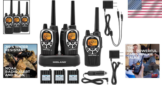 Family Ready Waterproof Walkie-Talkies with 142 Privacy Codes & Alerts